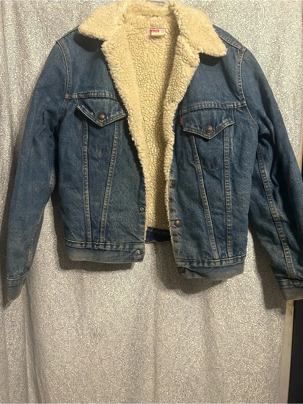 Levi's Blue Denim Sherpa-Lined Bomber Jacket